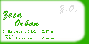zeta orban business card